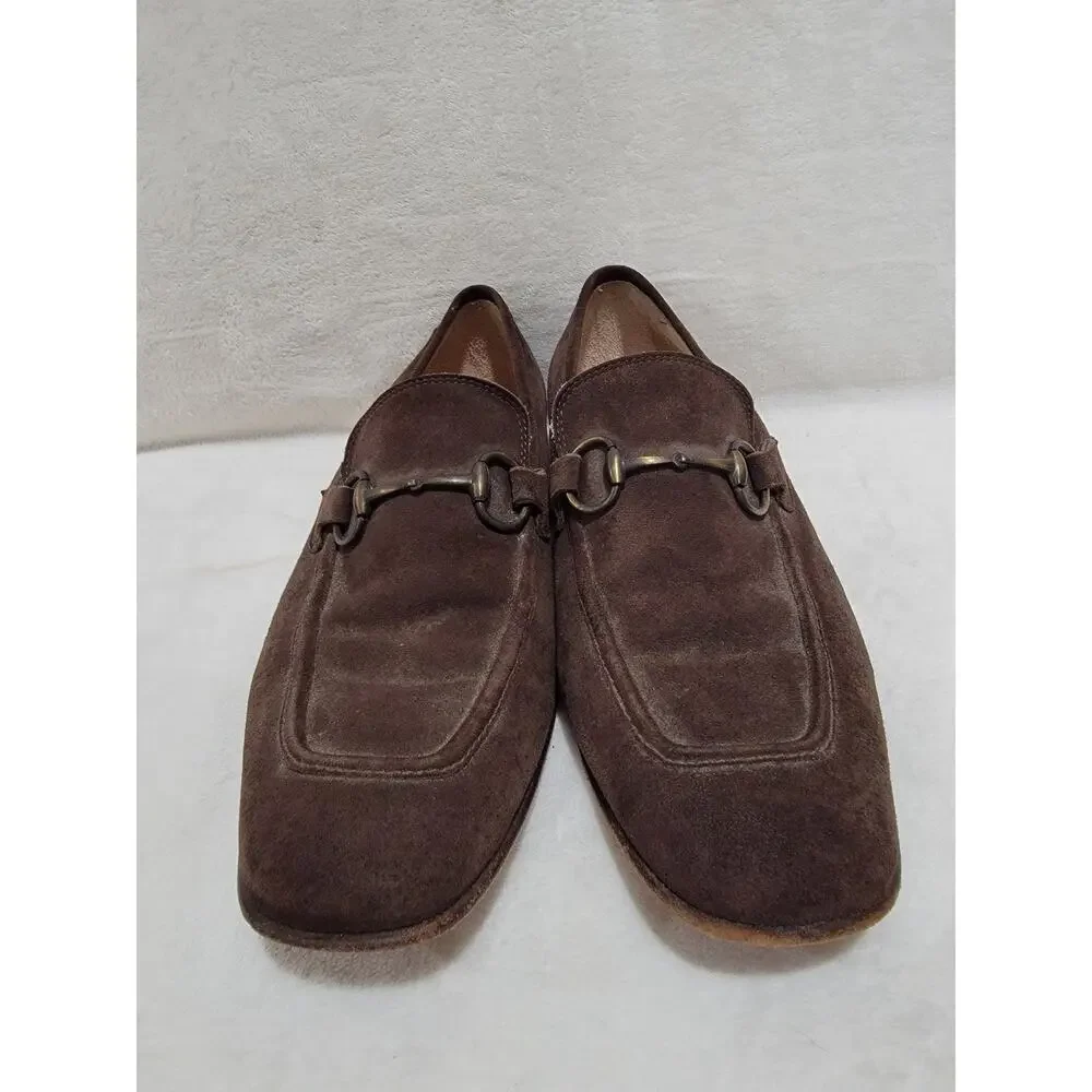 Tremp dark brown suede horsebit loafers 42